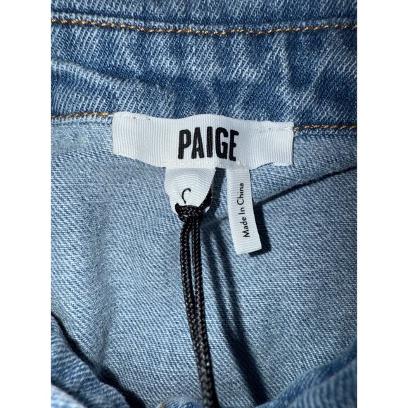 Paige Womens Denim Collared Tiered Mini Dress Long Sleeve Size 0 New With Tag - Picture 5 of 5